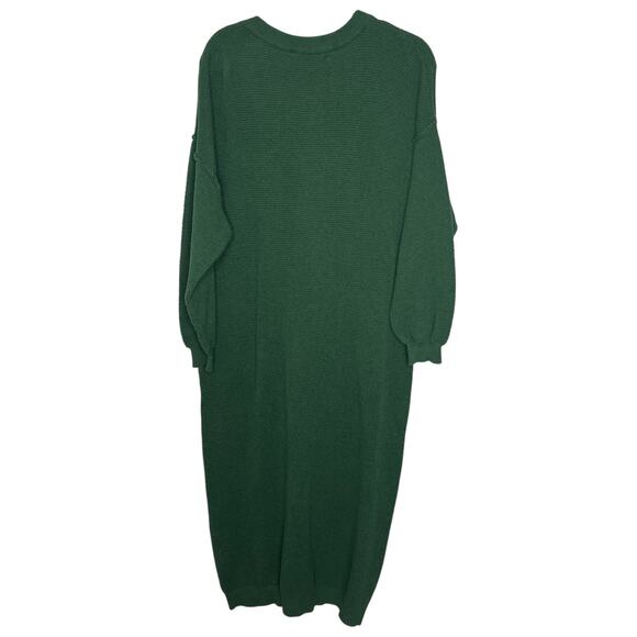Free People FP Beach Sweater Dress XL Hailee Pine Heather Green Drop Shoulders - Picture 5 of 10